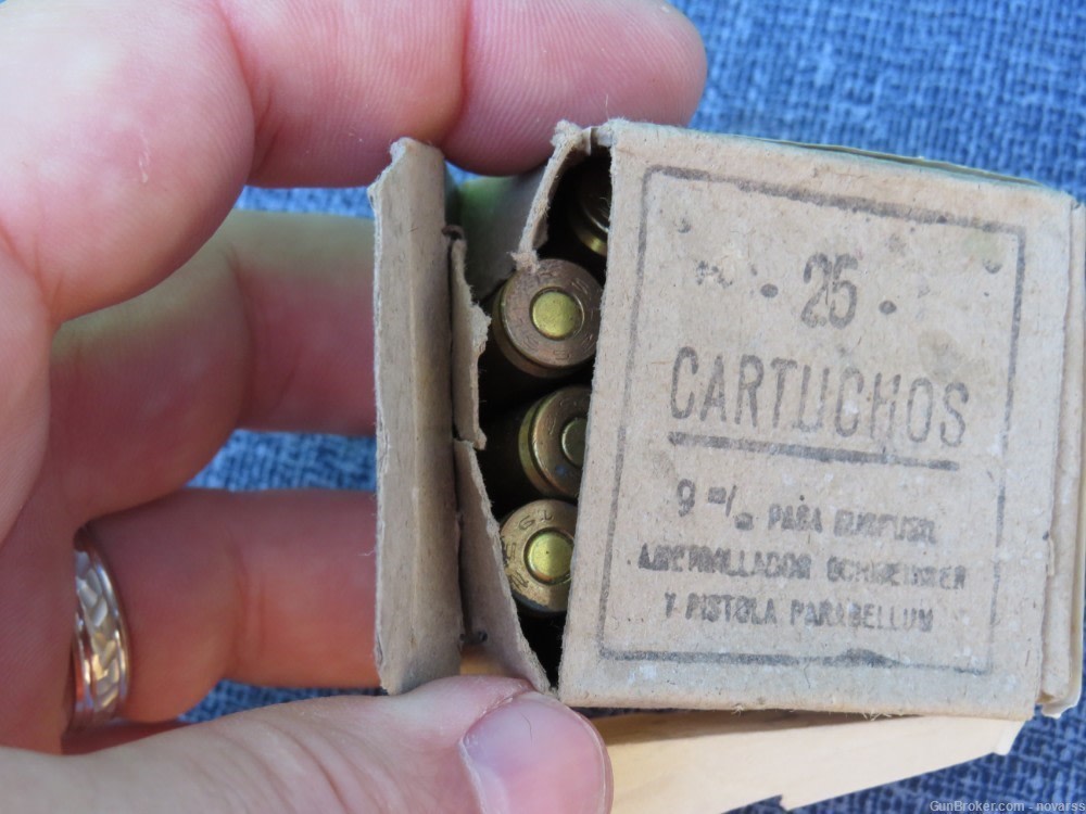 9mm SPANISH AMMUNITION CARTUCHOS 50 rounds in 2 ORIGINAL BOXES #2 -img-10