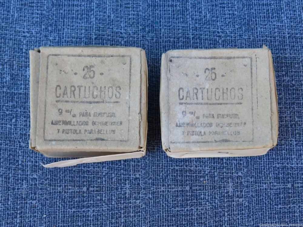 9mm SPANISH AMMUNITION CARTUCHOS 50 rounds in 2 ORIGINAL BOXES #2 -img-0
