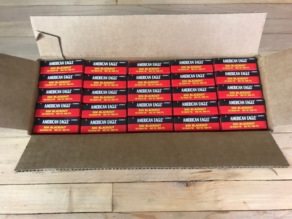Federal American Eagle .300 Blackout 150 GR One Case 25 Boxes FMJ 300 BLK-img-0