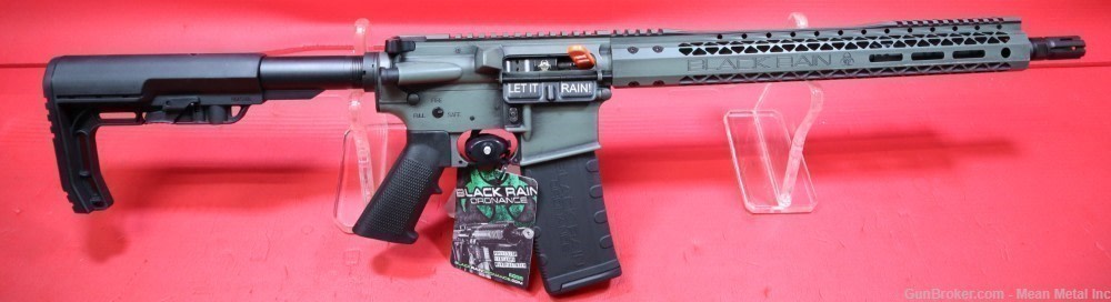 NEW Black Rain Ordnance Spec15 AR15 5.56  Battleworn Green Custom Cerakote -img-2
