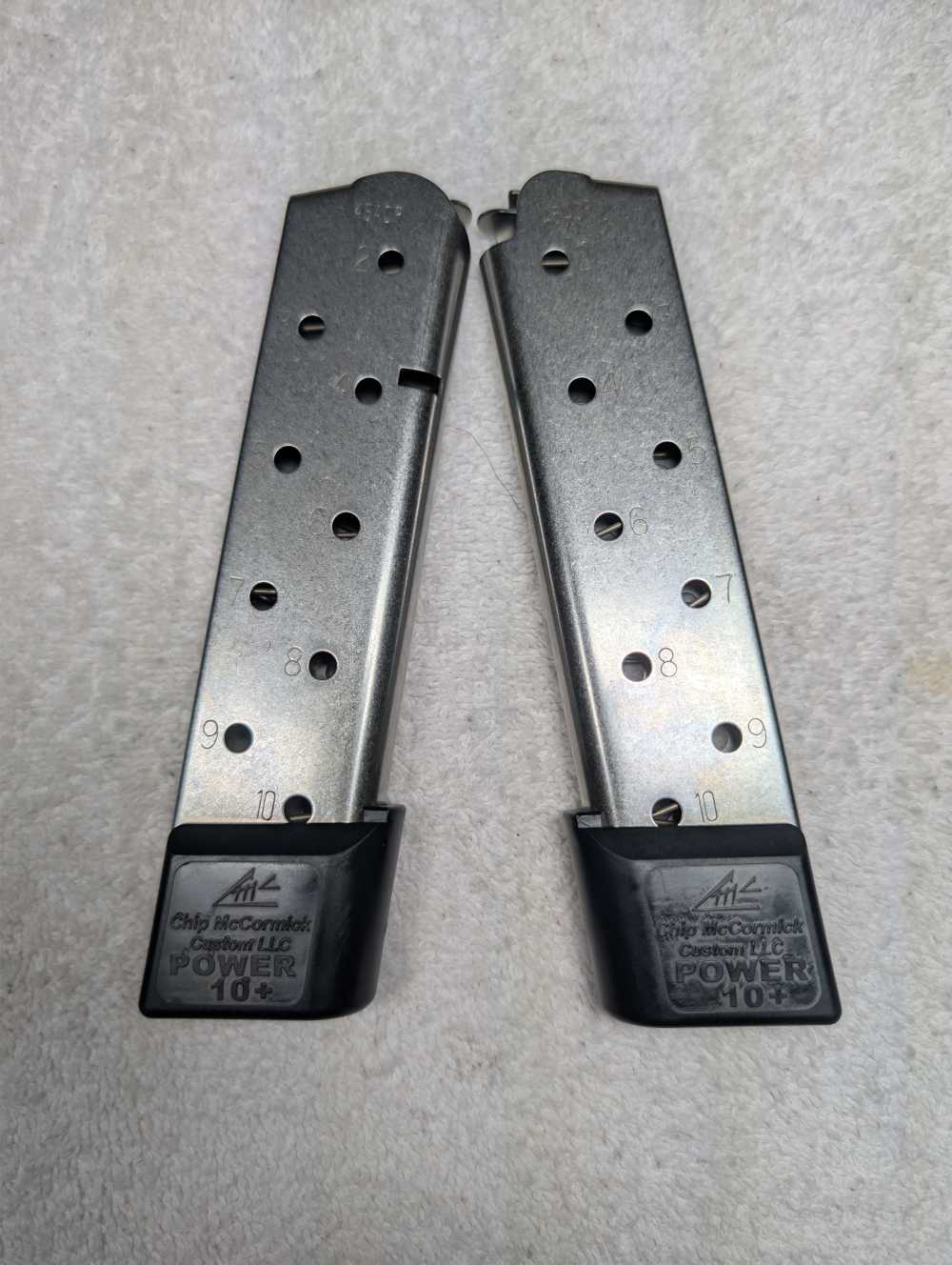 Two 10-round 45ACP 1911 "Power 10+" Extended Magazines by Chip McCormick-img-0
