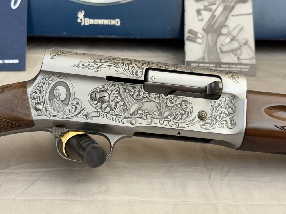 LNIB Belgian Browning Classic A5 12ga Factory Engraved Signed by A. Marcisz-img-0