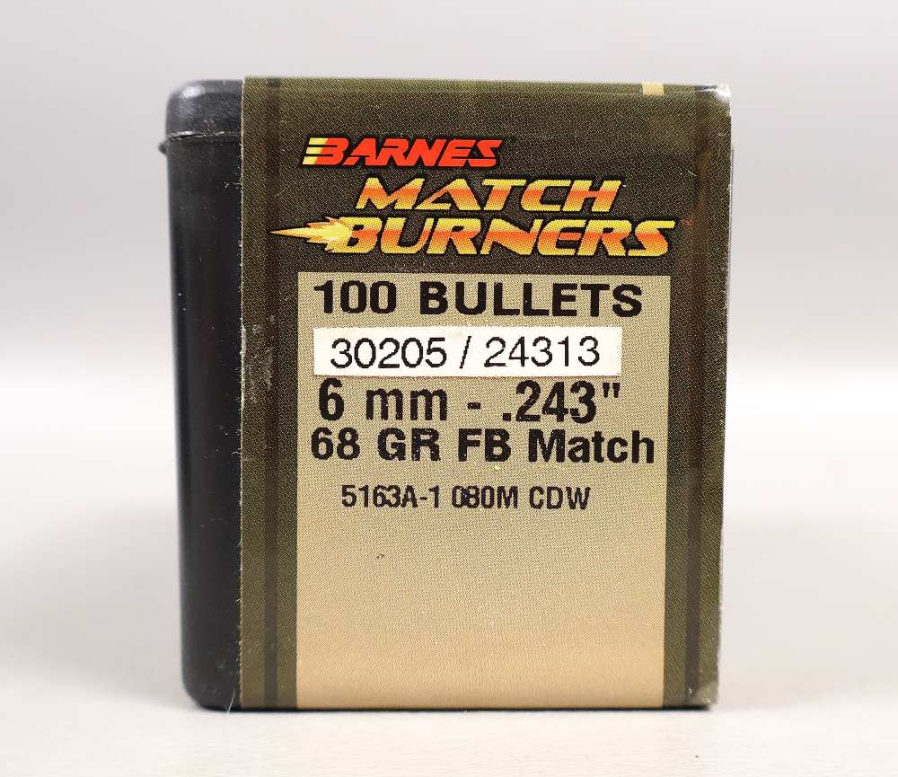 200 BARNES MATCH BURNERS 243 /6MM 68 Grain FB Match BULLETS for Reloading-img-1