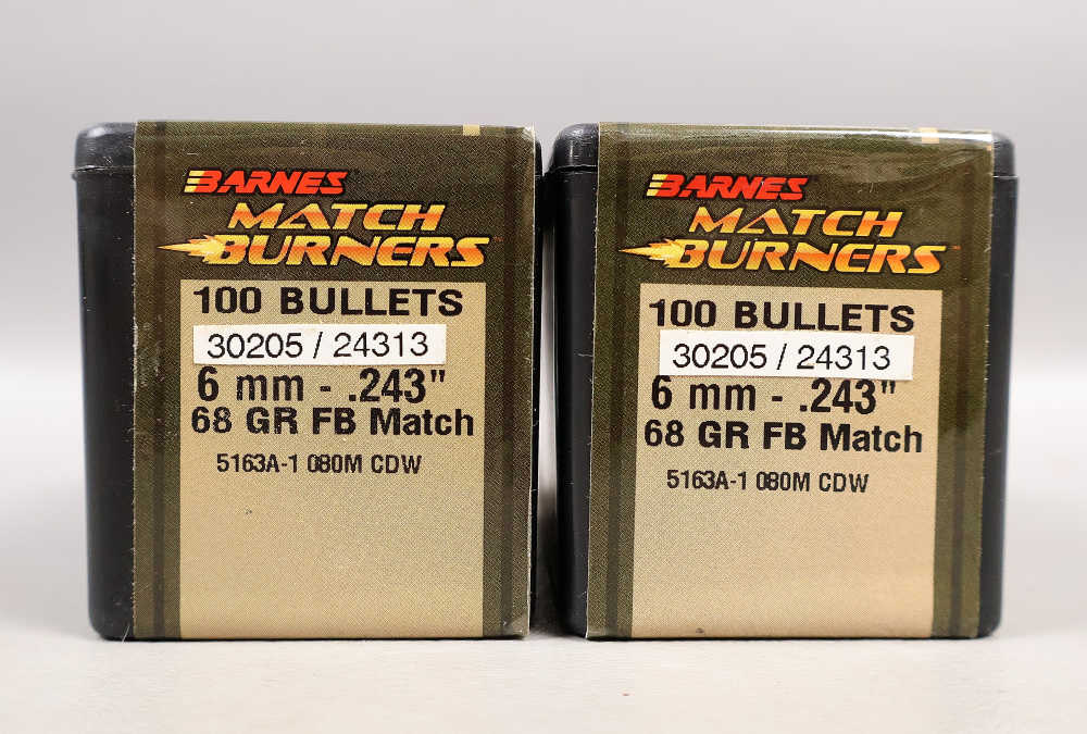 200 BARNES MATCH BURNERS 243 /6MM 68 Grain FB Match BULLETS for Reloading-img-3