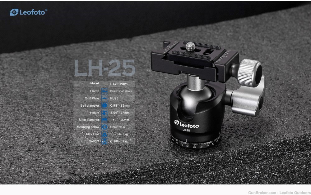 Leofoto LS-223C+LH-25 Tabletop Tripod and Ball Head, Open Box Condition-img-4