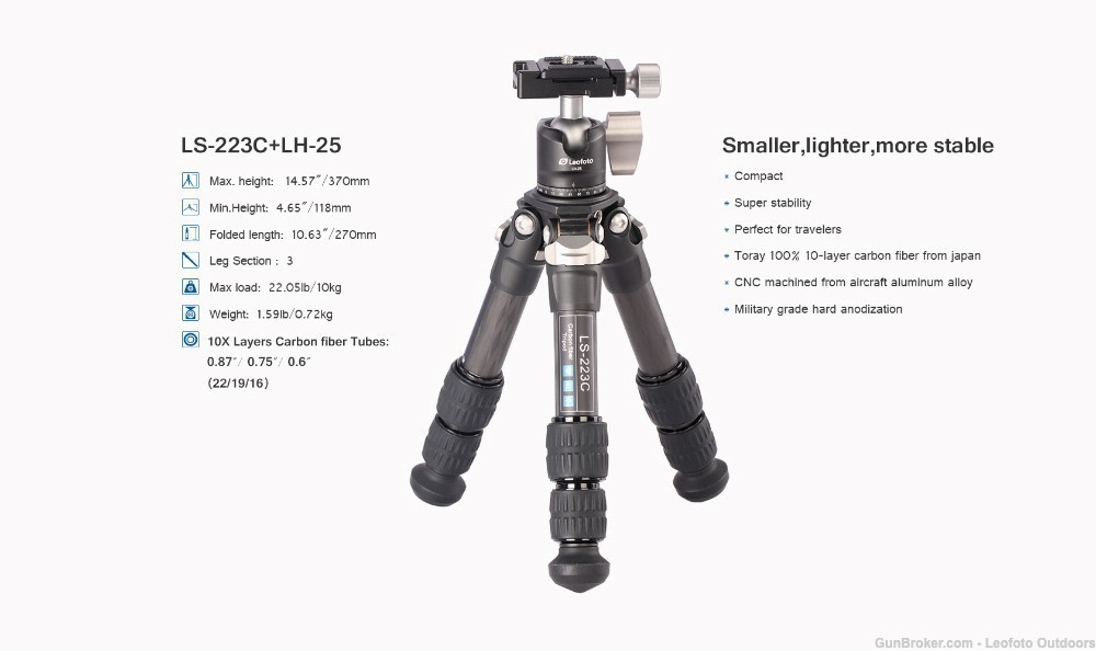 Leofoto LS-223C+LH-25 Tabletop Tripod and Ball Head, Open Box Condition-img-3