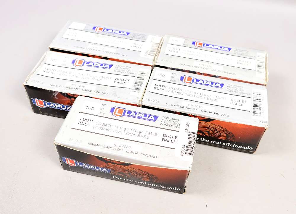 400 PLUS LAPUA 30 Caliber / 308 170 Grain FMT BT BULLETS 4PL7086 Reloading -img-2