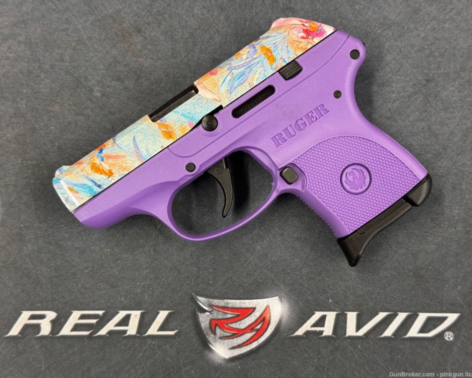 Custom Ruger LCP .380 ACP – Lady Purple & Blue Floral Edition-img-1