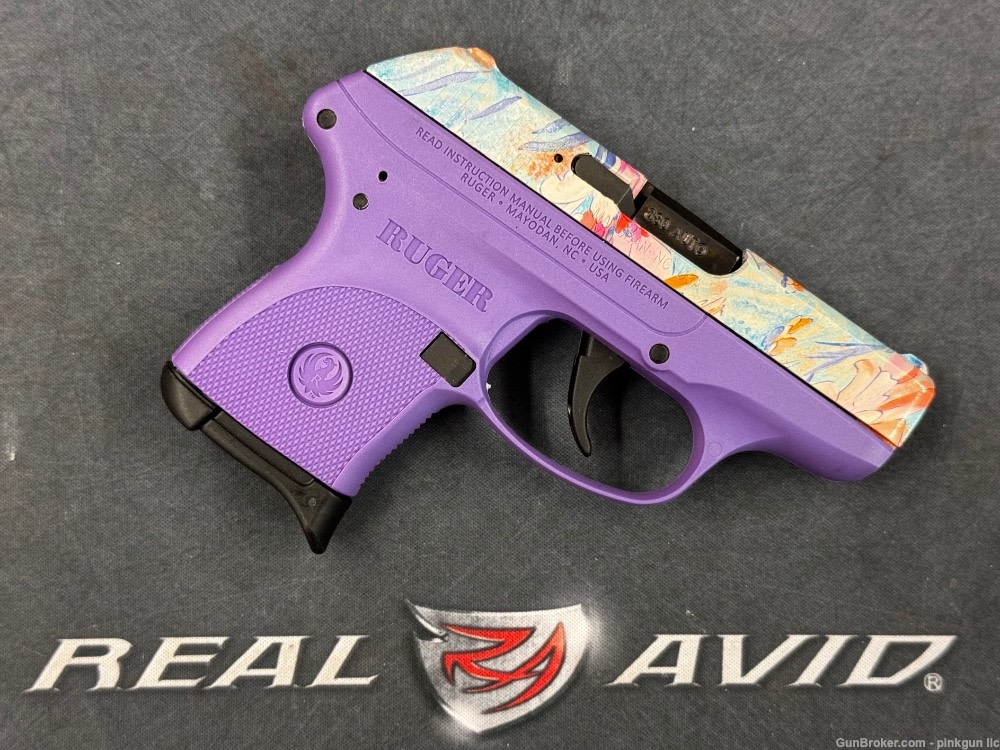 Custom Ruger LCP .380 ACP – Lady Purple & Blue Floral Edition-img-0
