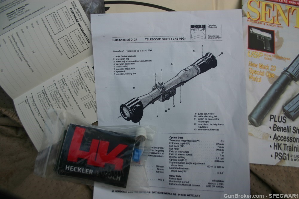 H&K PSG1 CHANTILLY COMPLETE SNIPER KIT ULTRA RARE EARLIEST SN IN USA-img-6