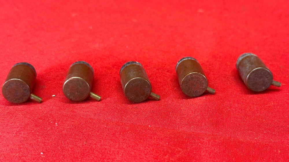 Antique Belgian 1850s Fusnot 12mm Pinfire Ammo x5 Lot-img-4