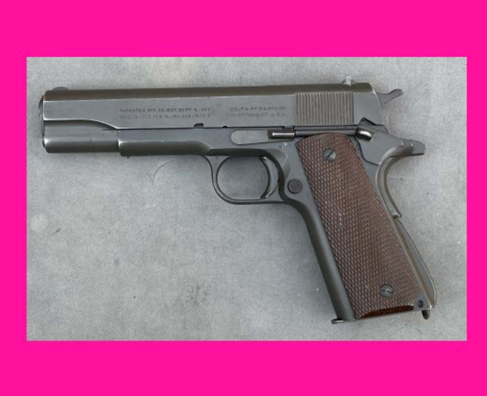 1943 WWII US Army Colt M1911A1 with 1942 US holster & web belt-img-0