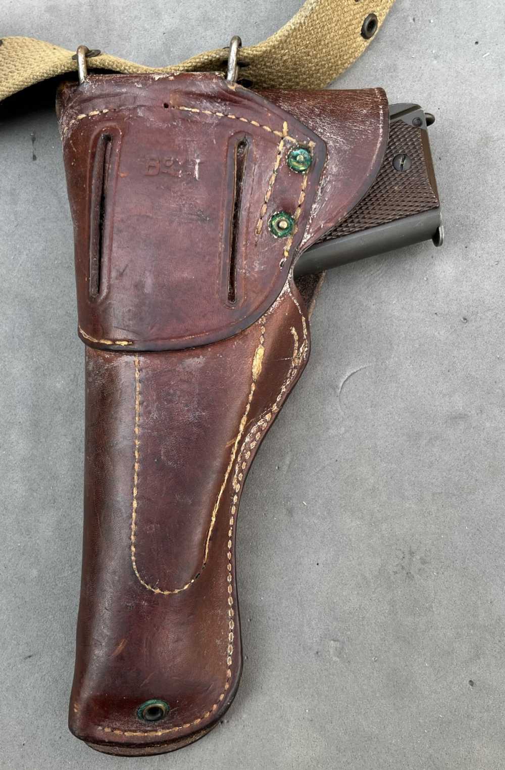 1943 WWII US Army Colt M1911A1 with 1942 US holster & web belt-img-2