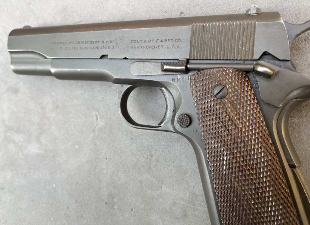 1943 WWII US Army Colt M1911A1 with 1942 US holster & web belt-img-18