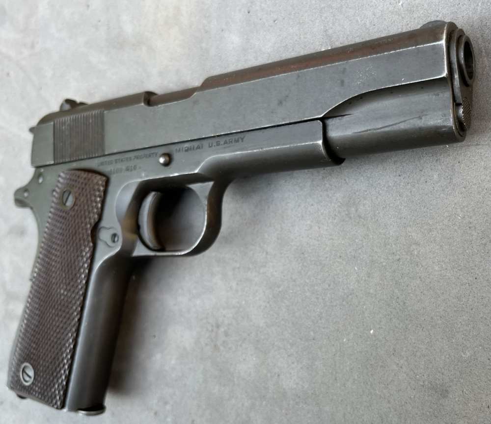 1943 WWII US Army Colt M1911A1 with 1942 US holster & web belt-img-8