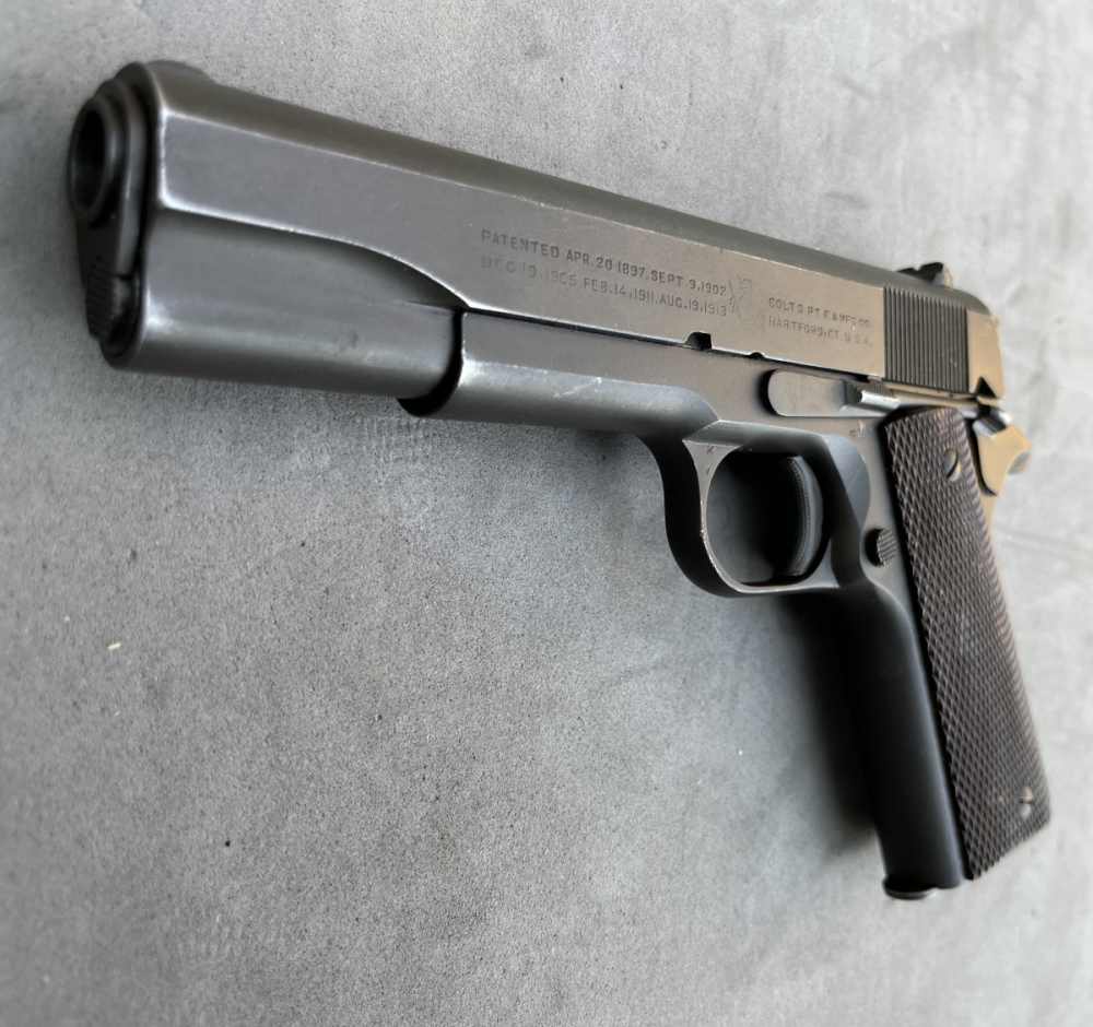 1943 WWII US Army Colt M1911A1 with 1942 US holster & web belt-img-10