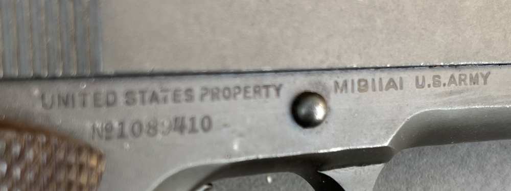 1943 WWII US Army Colt M1911A1 with 1942 US holster & web belt-img-24