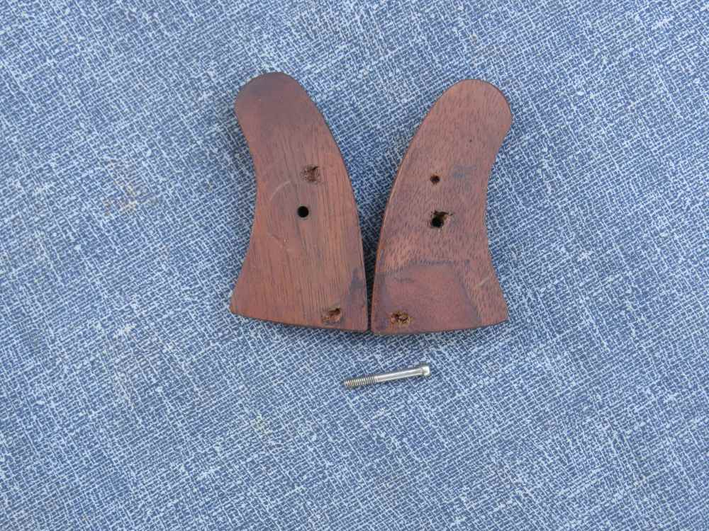 VINTAGE COLT REVOLVER WOOD GRIPS Maybe Colt Police Positive Special Exc Con-img-1