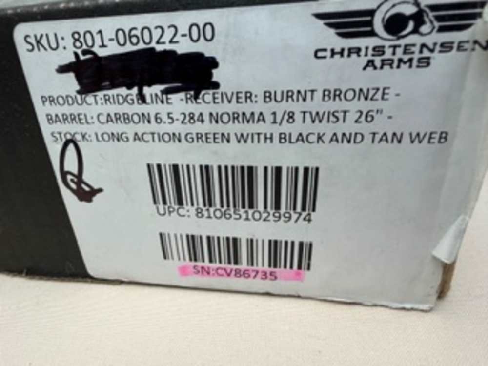 Christensen Arms Ridgeline 14 6.5x284 Norma 26" Burnt Bronze NIB-img-27
