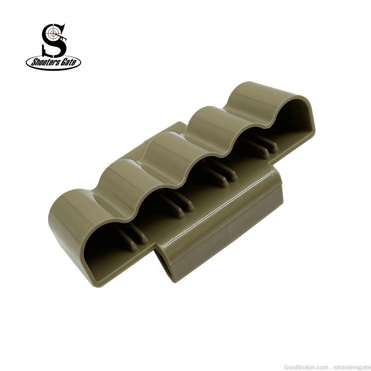 5 Round 12GA Shotgun Ammo Shot Shell Carrier W/ Belt Clip, FDE-img-0