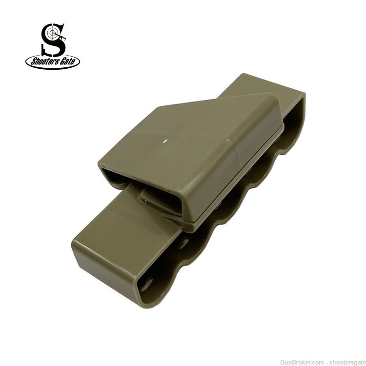 5 Round 12GA Shotgun Ammo Shot Shell Carrier W/ Belt Clip, FDE-img-3