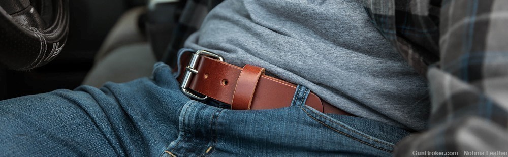 Nohma Leather 1 1/2" Heavy Duty Leather Work_CCW Gun Holster Belt_1.5"-img-7