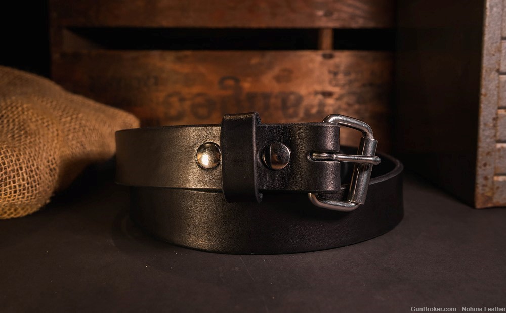 Nohma Leather 1 1/2" Heavy Duty Leather Work_CCW Gun Holster Belt_1.5"-img-5