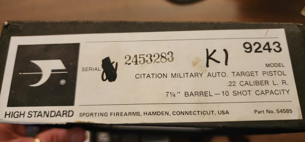 HIGH STANDARD SUPERMATIC CITATION MILITARY #9243  22LR-img-16