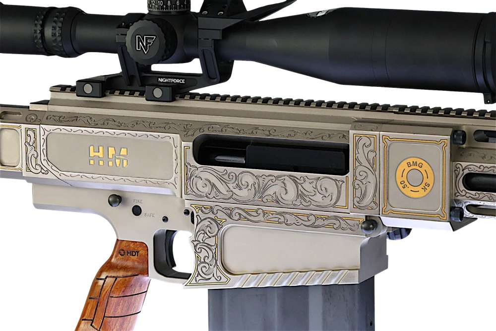 NICKEL, GOLD, ENGRAVED ONE of ONE LIMITED EDIT. HM DEFENSE 50BMG HM50B2GEN2-img-11
