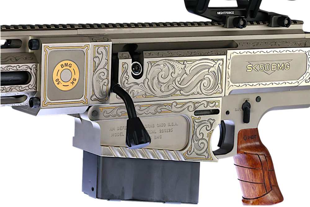 NICKEL, GOLD, ENGRAVED ONE of ONE LIMITED EDIT. HM DEFENSE 50BMG HM50B2GEN2-img-3