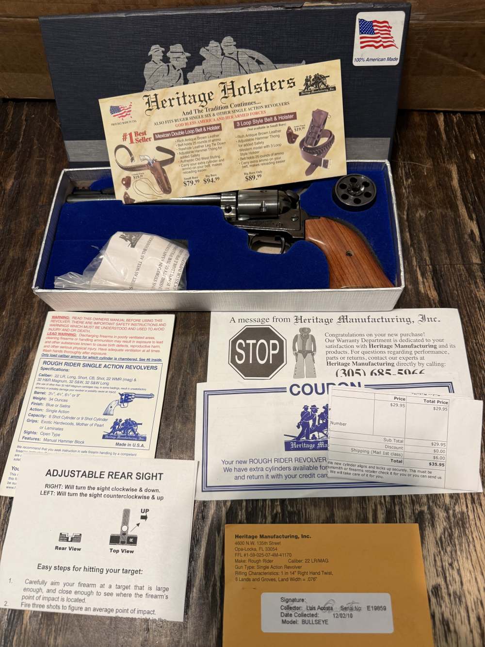 Heritage Rough Rider BULLSEYE .22 LR 22Mag 6.5" 2011 Model-img-0