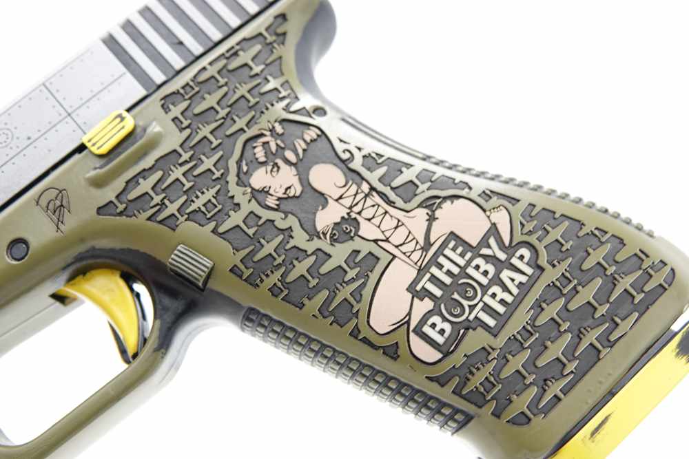 Custom Engraved and Cerakoted BOOBY TRAP Glock 17 GEN2 9mm-img-17