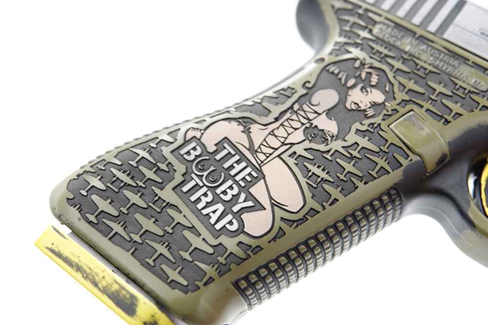 Custom Engraved and Cerakoted BOOBY TRAP Glock 17 GEN2 9mm-img-16