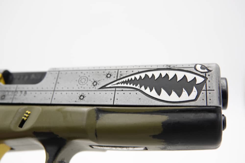 Custom Engraved and Cerakoted BOOBY TRAP Glock 17 GEN2 9mm-img-14