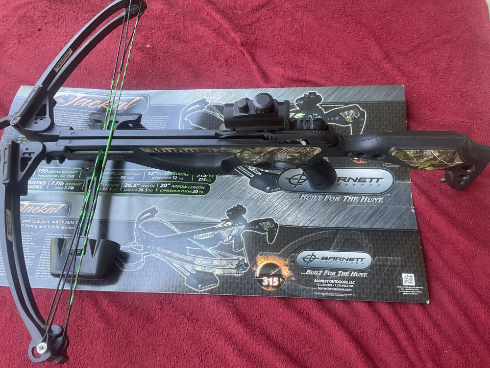 Barnett Jackal Crossbow & 30mm Barnett Red/Green Dot New in Box-img-1