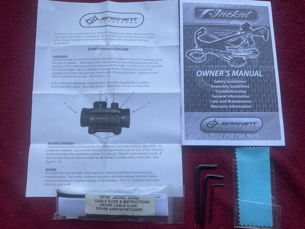 Barnett Jackal Crossbow & 30mm Barnett Red/Green Dot New in Box-img-9