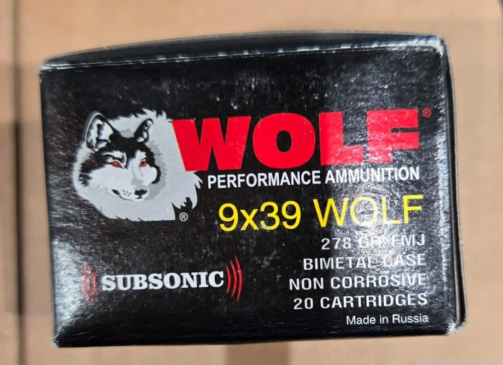 Wolf Performance 9x39 Ammo 278 Grain Subsonic Full Metal Jacket (20rd Box) -img-1