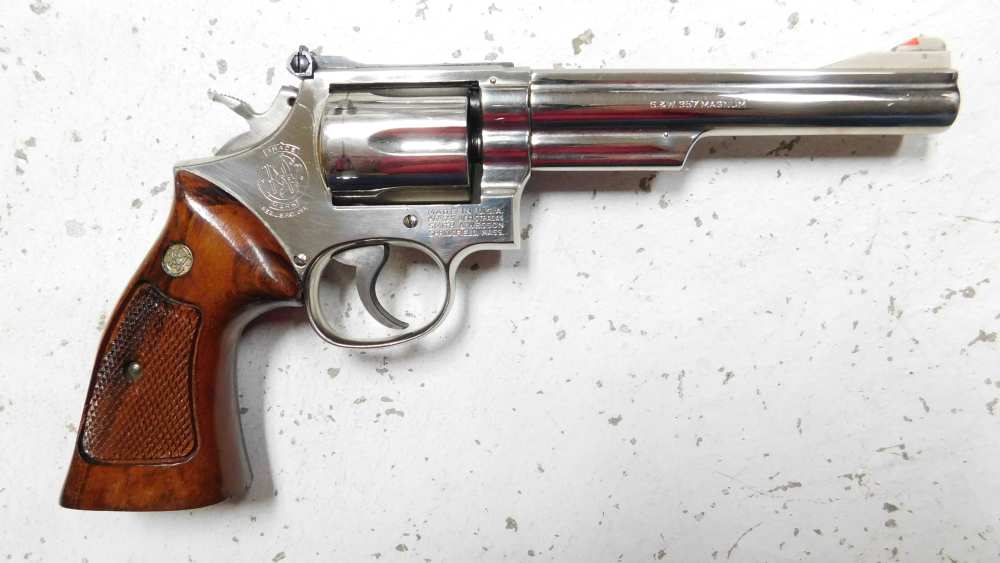 Smith Wesson Model 19-4 Nickel Plated 357 Magnum w/6 Inch Barrel-img-0