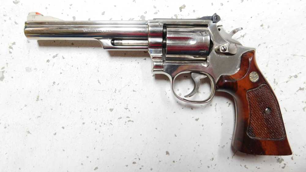 Smith Wesson Model 19-4 Nickel Plated 357 Magnum w/6 Inch Barrel-img-1