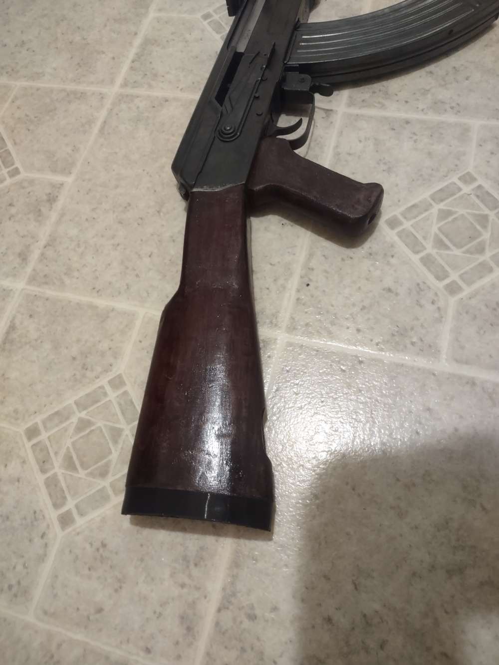 Milled MAK90 AK Stock - 3D Printed - Wood PLA - Finished - no sling swivel-img-8