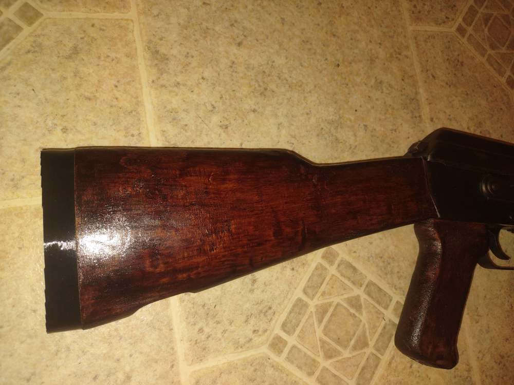 Milled MAK90 AK Stock - 3D Printed - Wood PLA - Finished - no sling swivel-img-3