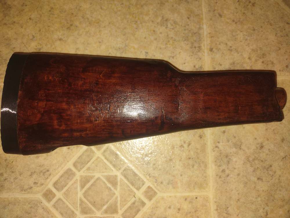 Milled MAK90 AK Stock - 3D Printed - Wood PLA - Finished - no sling swivel-img-1