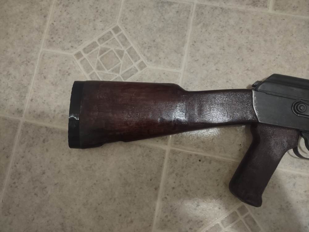 Milled MAK90 AK Stock - 3D Printed - Wood PLA - Finished - no sling swivel-img-7