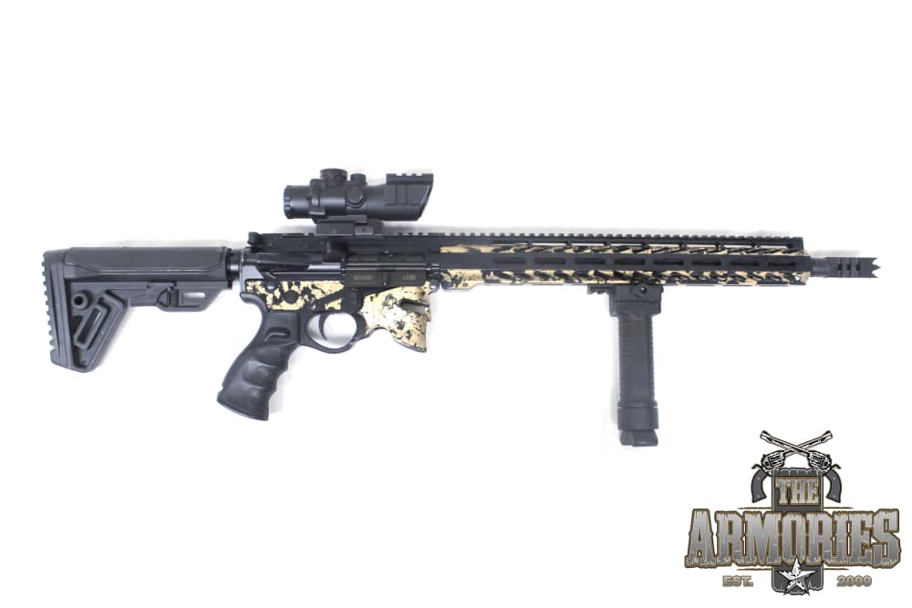 Sharps Bros Overthrow 5.56 NATO 16” Gold Flakes w/ Optic Used (TAWG)-img-2