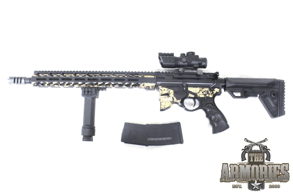 Sharps Bros Overthrow 5.56 NATO 16” Gold Flakes w/ Optic Used (TAWG)-img-0