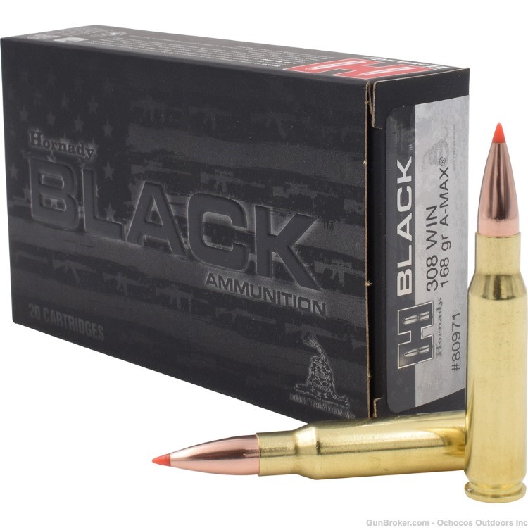 Hornady™ A-Max Match Black 308 Win 168 GR - 80971-img-0