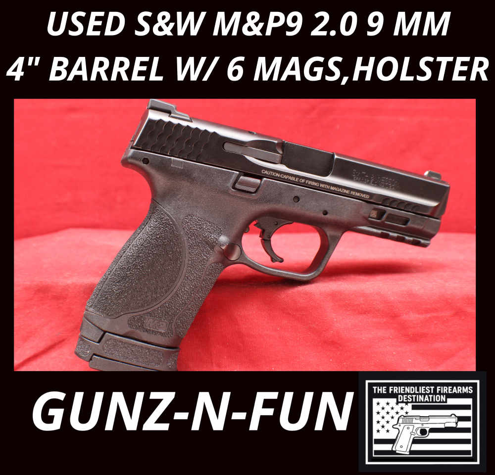 (42191)USED Smith & Wesson M&P9 2.0 9 MM 4" barrel W/ 6 MAGS & Holster-img-0