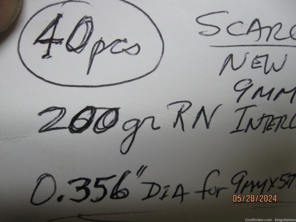 Scarce 40 pcs .356" CAL 200 gr RN Bullets for 9mm Mauser; more available to-img-3