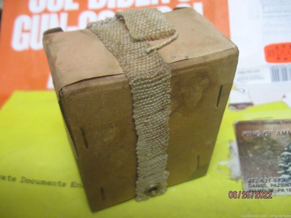 WWII Original Battle Enbloc Pack 7.35x51 Carcano FMJ Rare STILL SEALED-img-6