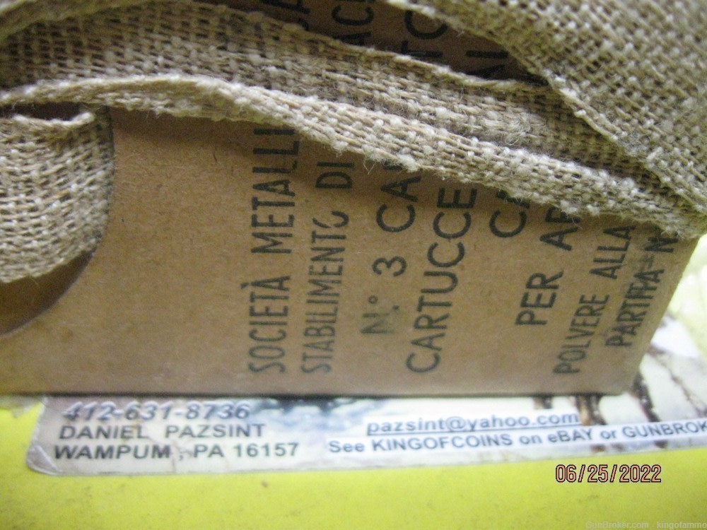 WWII Original Battle Enbloc Pack 7.35x51 Carcano FMJ Rare STILL SEALED-img-4